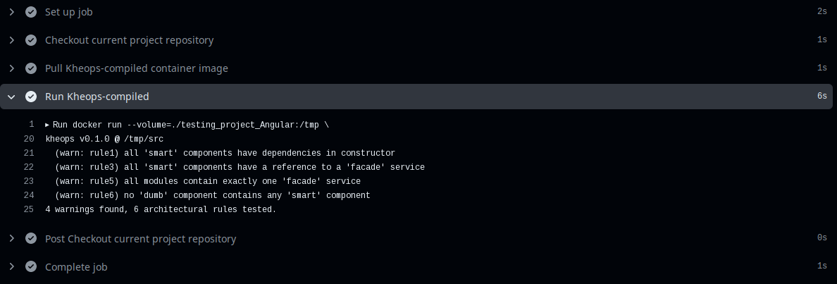 Kheops Github Action output PUSH